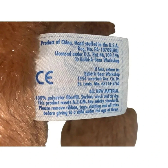 BAB Patches Brown Sugar Puppy Dog White Eye Patch 14" Pink Tongue Stuffed Animal - Picture 11 of 12